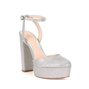 Antonio Melani Born on Fifth Liv Metallic Glitter Platform Heels Size 10 Silver